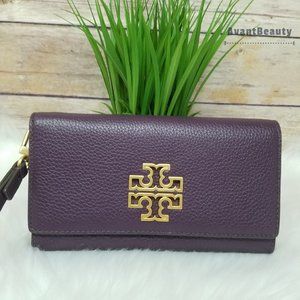 Tory Burch Britten Smartphone Wallet Wristlet Plum